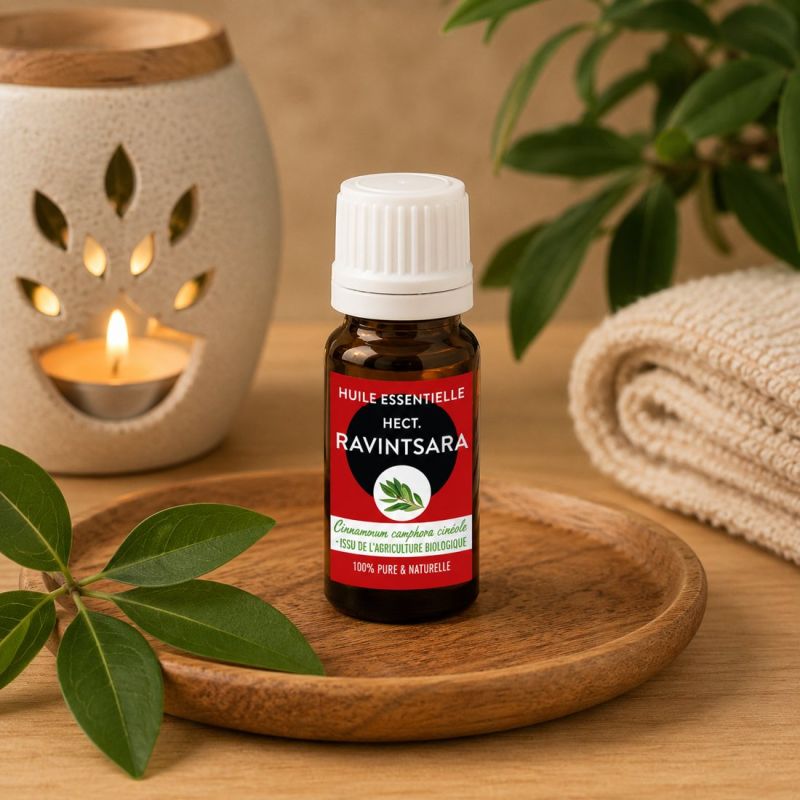 Huile essentielle de RAVINTSARA HECT. 10ml issu de l'agriculture biologique