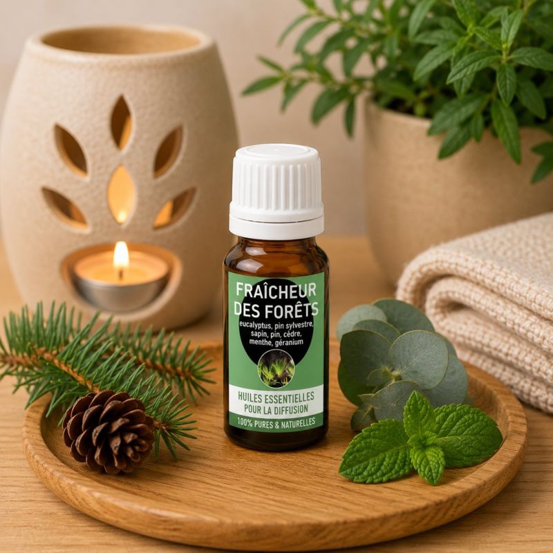 Huiles essentielles FRAICHEUR DES FORETS 10ml - pour la diffusion