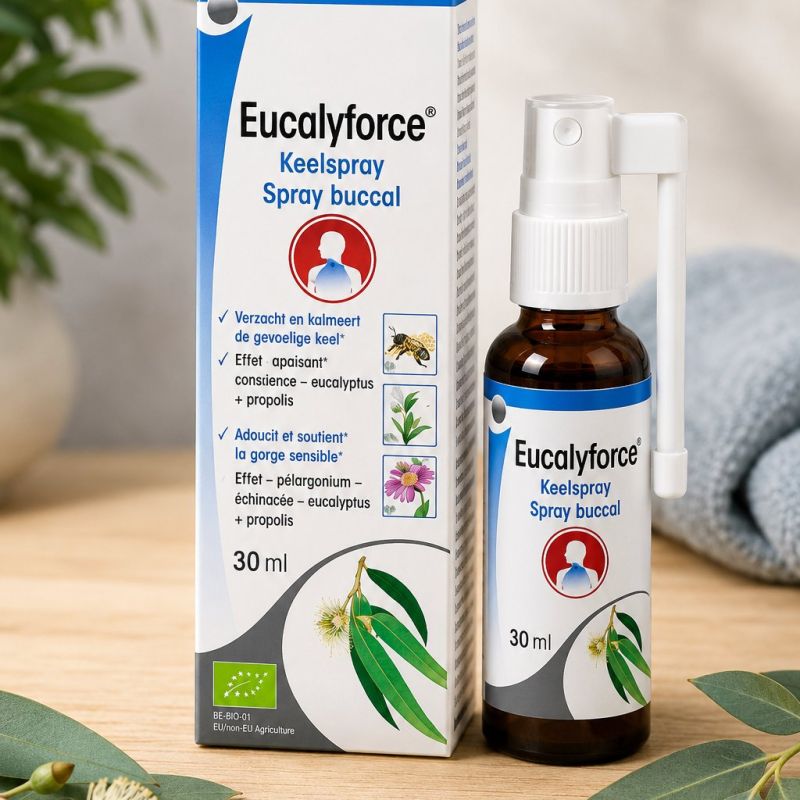 SPRAY BUCCAL EUCALYFORCE BIO 30ml - a l'echinacea, thym, ciste à gomme