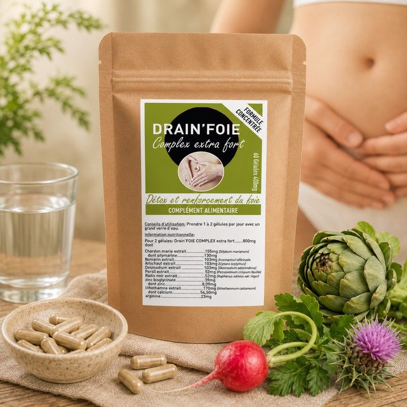 DRAIN'FOIE COMPLEX EXTRA FORT - 60 Gélules 400mg - SANTEREL