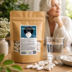HYALURONIQUE COMPLEX Extra fort 60 gelules 330mg - acide hyaluronique & collagene + Vit. C liposomale + sélénium - SANTEREL