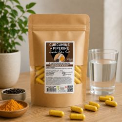 CURCUMINE + PIPERINE COMPLEX EXTRA FORT 60 gélules 250mg - Curcuma, Curcuminoïdes, Poivre noir - SANTEREL